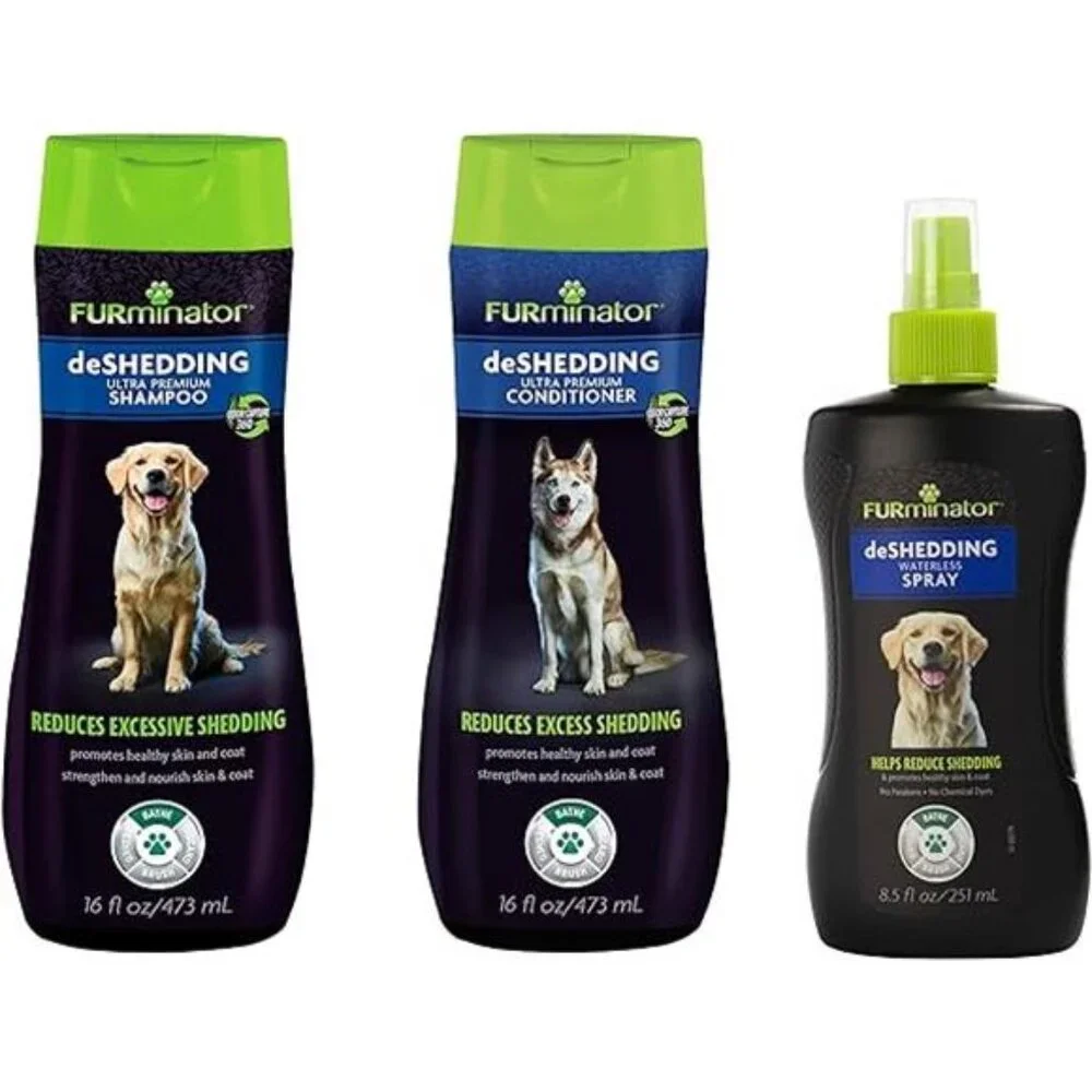 DeShedding Kit, deShedding Shampoo, deShedding Conditioner, deShedding Waterless
